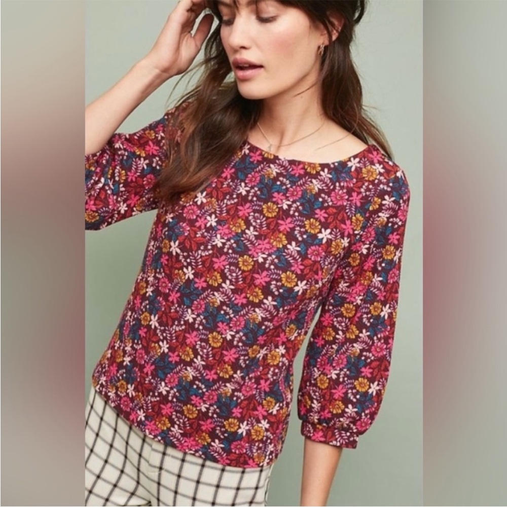 Anthropologie Maeve Decatur Floral Top